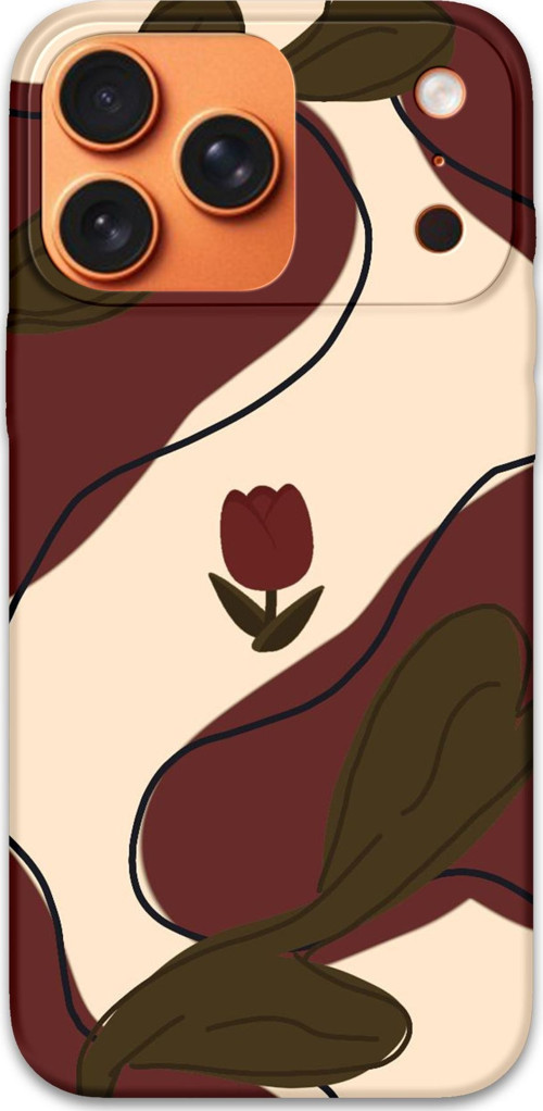 İphone 17 Pro Uyumlu Çiçek Desenli Telefon Kılıfı + Ekran Koruyucu - 5790