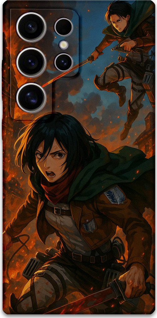 Galaxy S24 Ultra Uyumlu Anime Desenli Telefon Kılıfı + Ekran Koruyucu - 5744