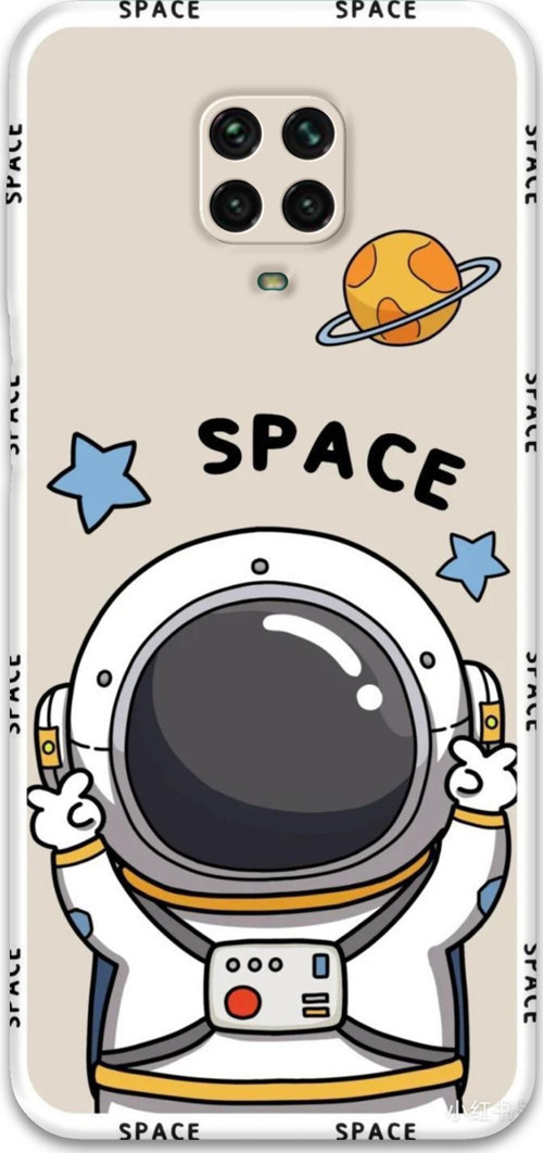 Xiaomi Redmi Note 9S Uyumlu Astronot Desenli Telefon Kılıfı + Ekran Koruyucu - 5865