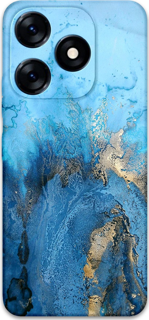 Tecno Spark 20C Uyumlu Mermer Desenli Telefon Kılıfı + Ekran Koruyucu - 5812