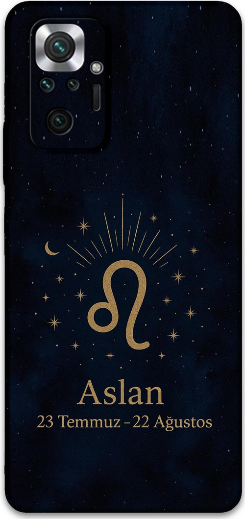 Xiaomi Redmi Note 10 Pro Uyumlu Aslan Burcu Desenli Telefon Kılıfı + Ekran Koruyucu - 5772