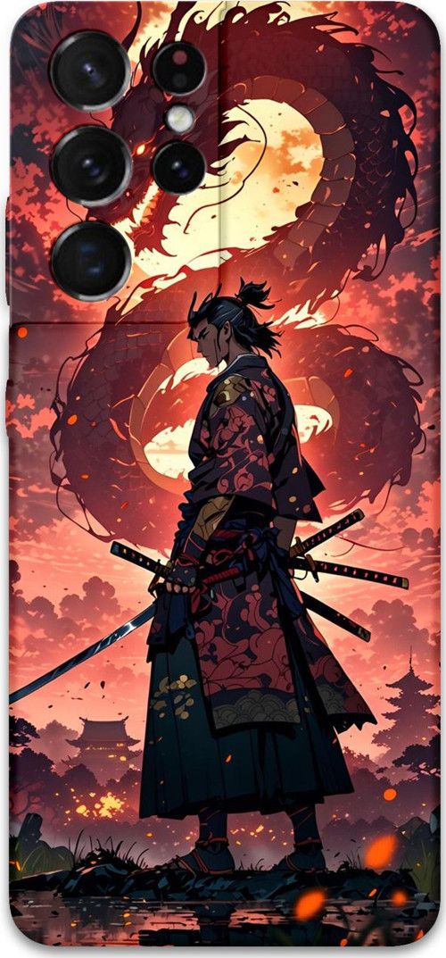 Galaxy S21 Ultra Uyumlu Anime Desenli Telefon Kılıfı + Ekran Koruyucu - 5751