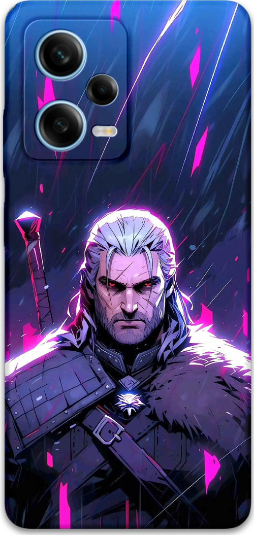 Xiaomi Redmi Note 12 Pro 5G Uyumlu Geralt Desenli Telefon Kılıfı + Ekran Koruyucu - 5826