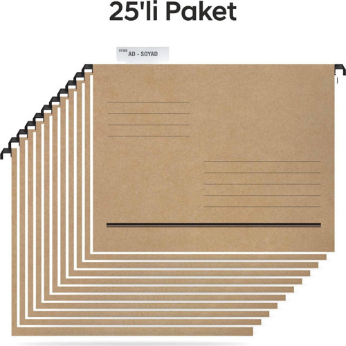 kart ASD2003 Plastik Çubuklu Askılı Telli Dosya 25' li Paket