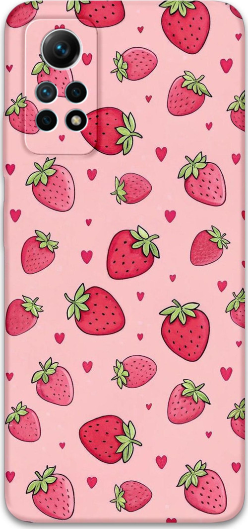 Xiaomi Redmi Note 12 Pro 4G Uyumlu Çilek Desenli Telefon Kılıfı + Ekran Koruyucu - 5804