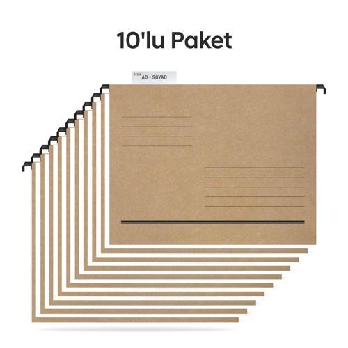 kart ASD2003 Plastik Çubuklu Askılı Telli Dosya 10'lu Paket