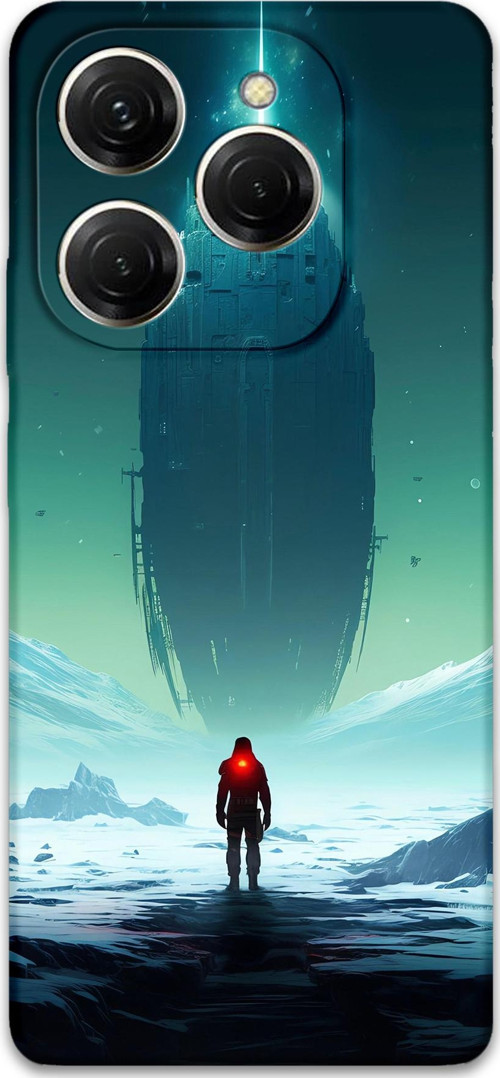 Tecno Spark 20 Pro Uyumlu Uzay Desenli Telefon Kılıfı + Ekran Koruyucu - 5864