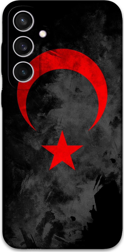 Galaxy S24 Fe Uyumlu Türk Bayrağı Desenli Telefon Kılıfı + Ekran Koruyucu - 5852