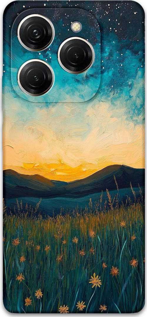Tecno Spark 20 Pro Uyumlu Uzay Desenli Telefon Kılıfı + Ekran Koruyucu - 5871