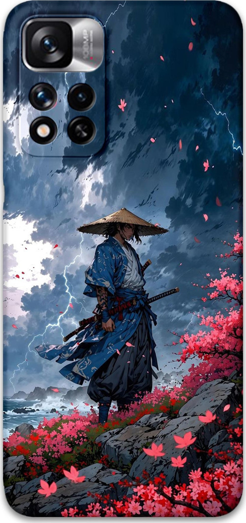 Xiaomi Redmi Note 11 Pro Plus 5G Uyumlu Samuray Desenli Telefon Kılıfı + Ekran Koruyucu - 5825