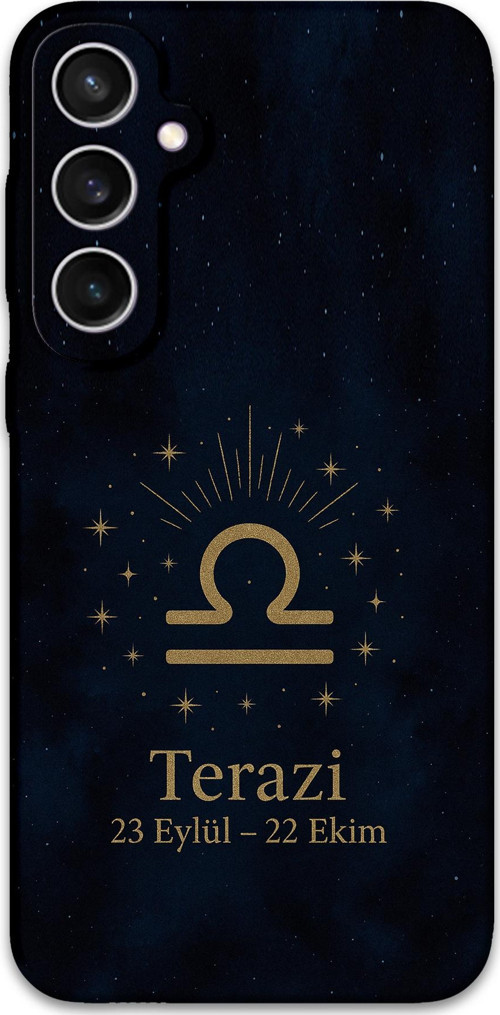 Galaxy S24 Fe Uyumlu Terazi Burcu Desenli Telefon Kılıfı + Ekran Koruyucu - 5774
