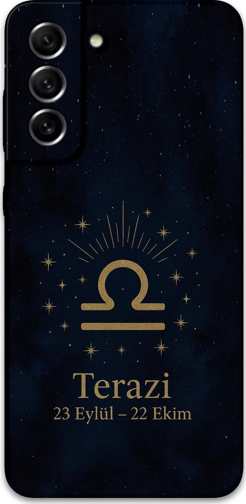 Galaxy S22 Uyumlu Terazi Burcu Desenli Telefon Kılıfı + Ekran Koruyucu - 5774