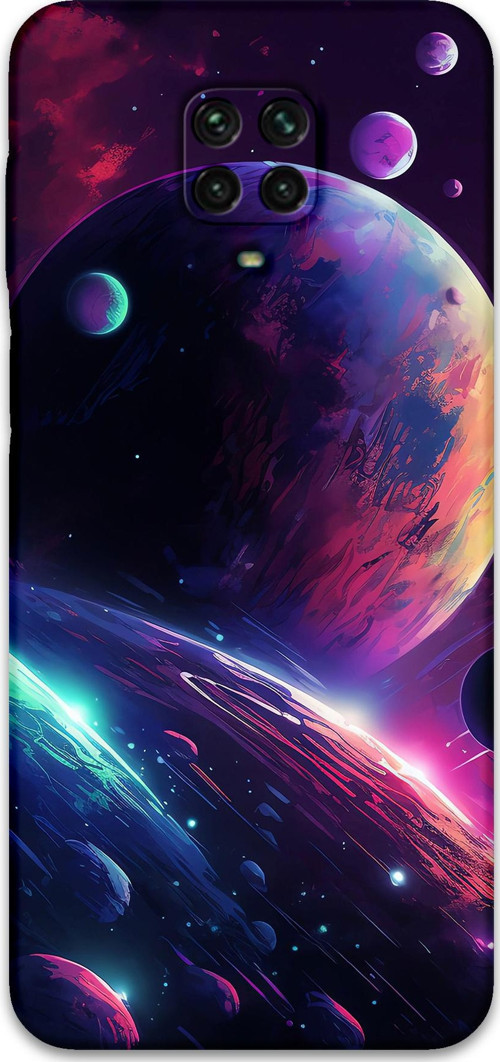 Xiaomi Redmi Note 9S Uyumlu Uzay Desenli Telefon Kılıfı + Ekran Koruyucu - 5862