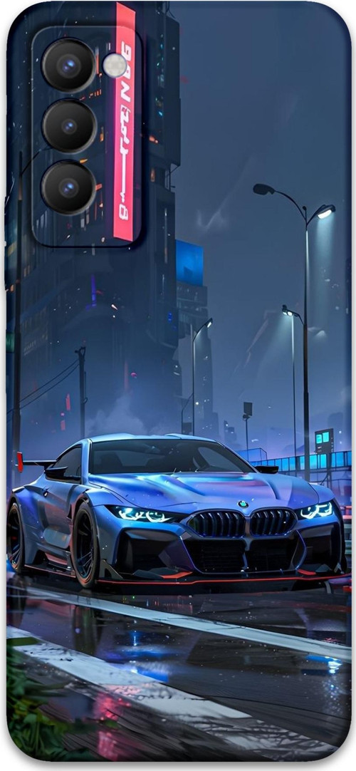 Tecno Camon 18 Uyumlu Araba Desenli Telefon Kılıfı + Ekran Koruyucu - 5767