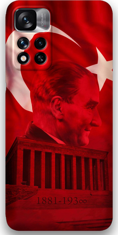 Xiaomi Redmi Note 11 Pro Plus 5G Uyumlu Atatürk Desenli Telefon Kılıfı + Ekran Koruyucu - 5848