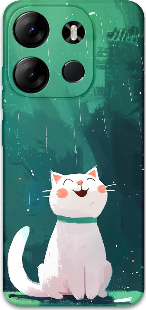 Tecno Spark Go 2023 Uyumlu Kedi Desenli Telefon Kılıfı + Ekran Koruyucu - 5781
