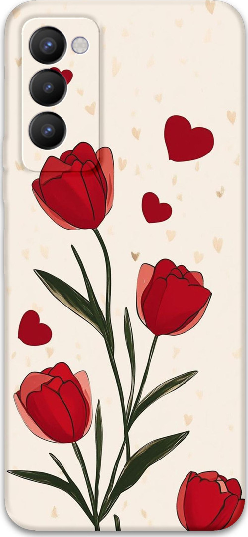 Tecno Camon 18 Uyumlu Çiçek Desenli Telefon Kılıfı + Ekran Koruyucu - 5789