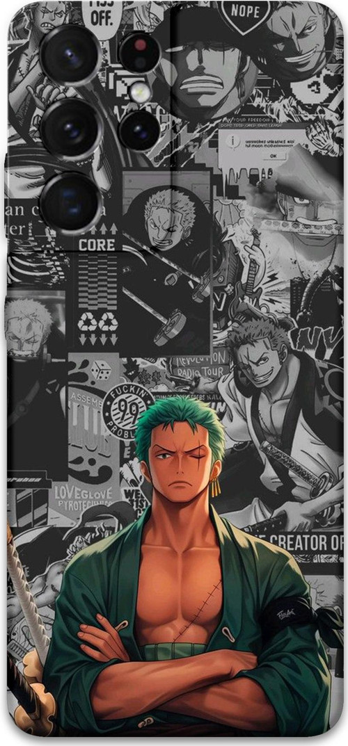 Galaxy S21 Ultra Uyumlu Anime Desenli Telefon Kılıfı + Ekran Koruyucu - 5756