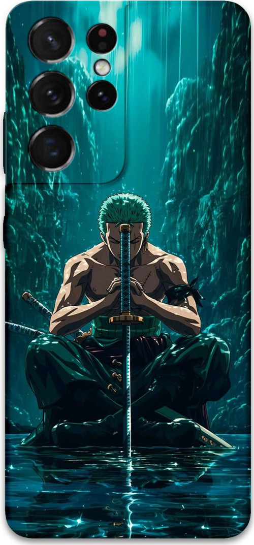 Galaxy S21 Ultra Uyumlu Anime Desenli Telefon Kılıfı + Ekran Koruyucu - 5757