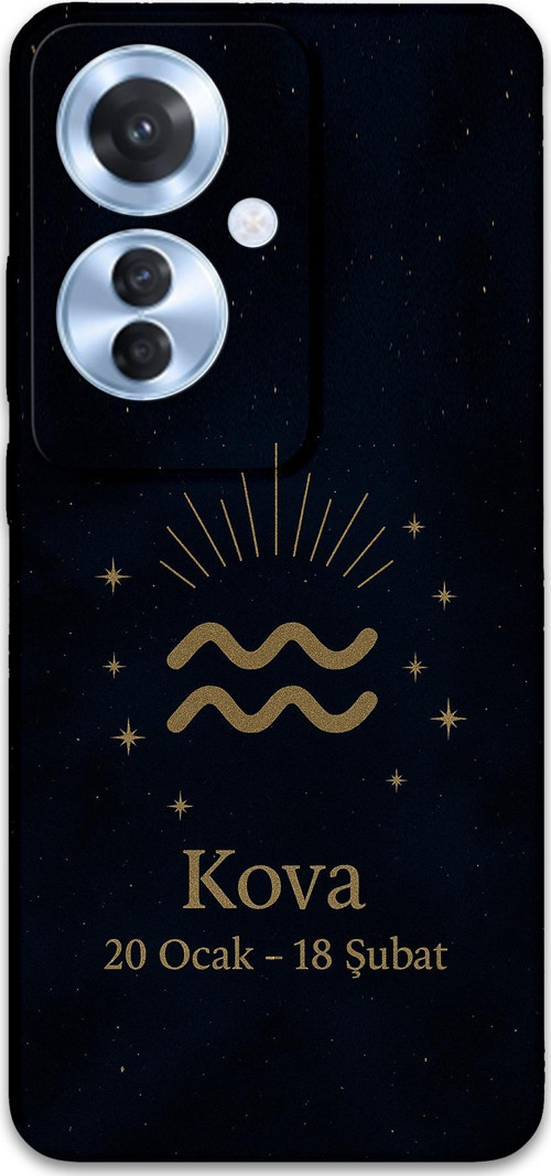 Oppo Reno 11F Uyumlu Kova Burcu Desenli Telefon Kılıfı + Ekran Koruyucu - 5778