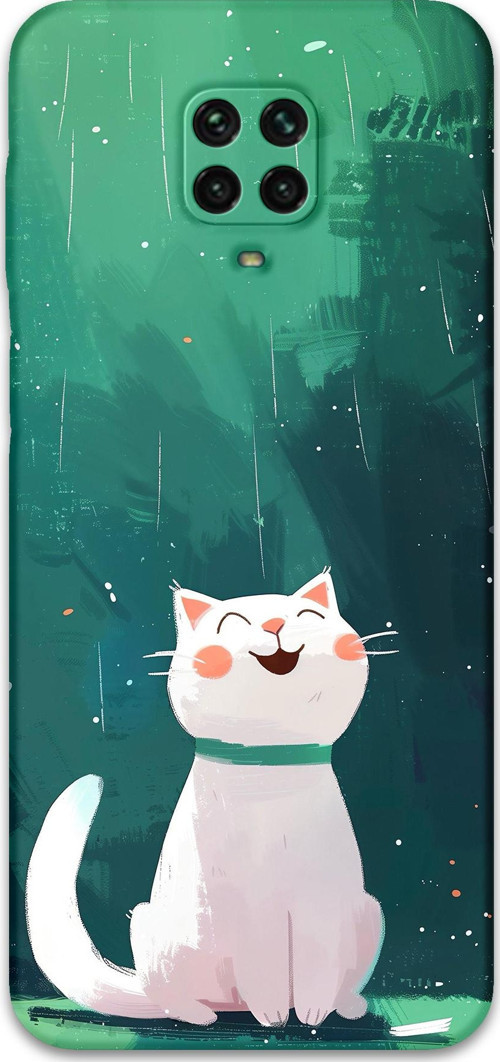 Xiaomi Redmi Note 9S Uyumlu Kedi Desenli Telefon Kılıfı + Ekran Koruyucu - 5781