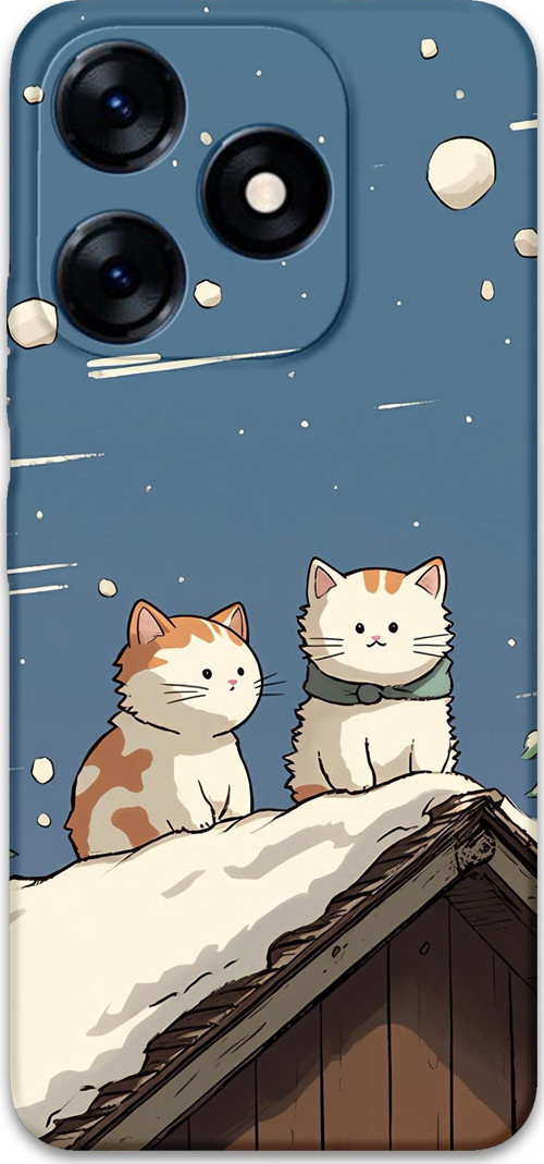 Tecno Spark Go 2024 Uyumlu Kedi Desenli Telefon Kılıfı + Ekran Koruyucu - 5780