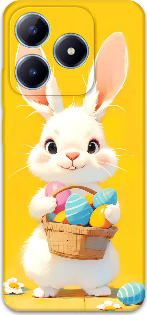 Realme C53 Uyumlu Tavşan Desenli Telefon Kılıfı + Ekran Koruyucu - 5806