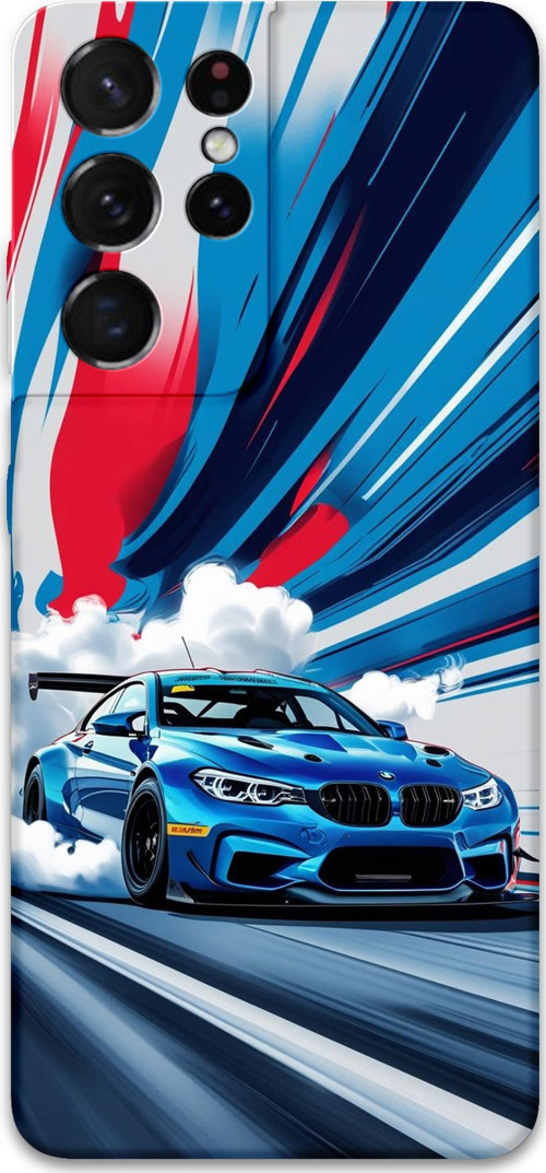 Galaxy S21 Ultra Uyumlu Araba Desenli Telefon Kılıfı + Ekran Koruyucu - 5762