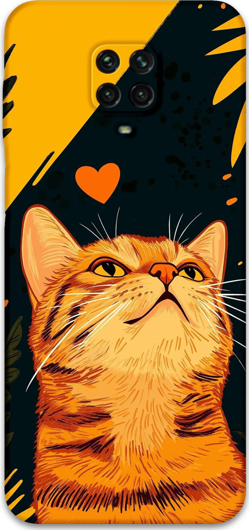 Xiaomi Redmi Note 9S Uyumlu Kedi Desenli Telefon Kılıfı + Ekran Koruyucu - 5783