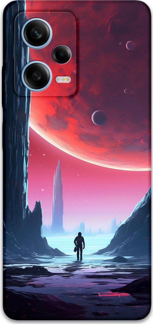 Xiaomi Redmi Note 12 Pro 5G Uyumlu Uzay Desenli Telefon Kılıfı + Ekran Koruyucu - 5860