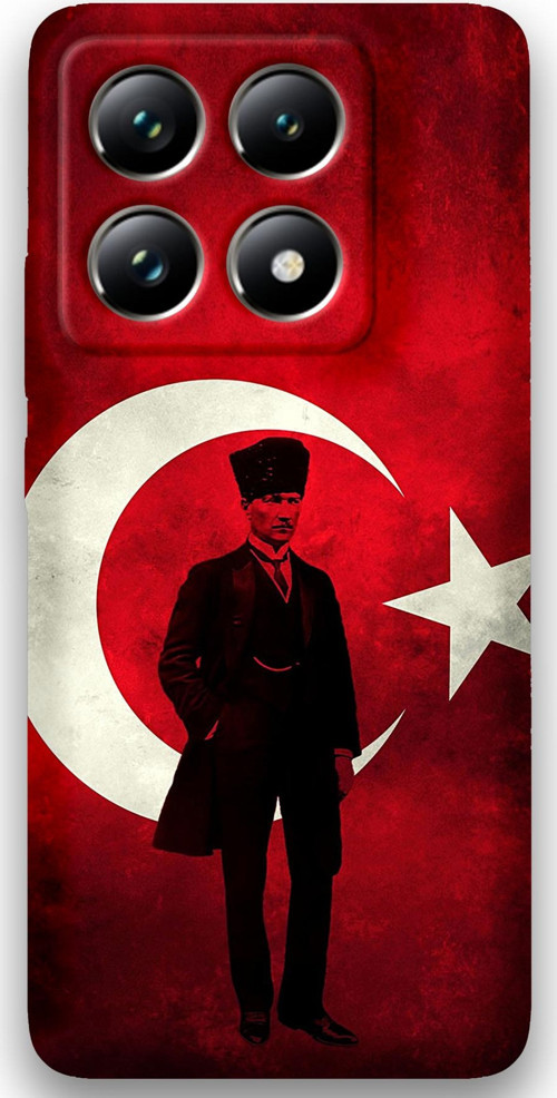Xiaomi Mi 14T Uyumlu Atatürk Desenli Telefon Kılıfı + Ekran Koruyucu - 5849