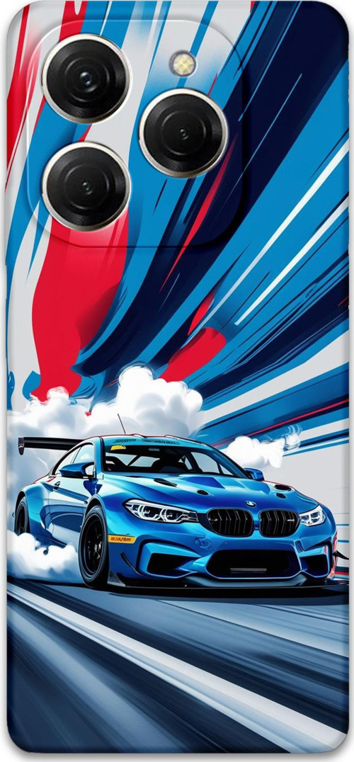 Tecno Spark 20 Pro Uyumlu Araba Desenli Telefon Kılıfı + Ekran Koruyucu - 5762
