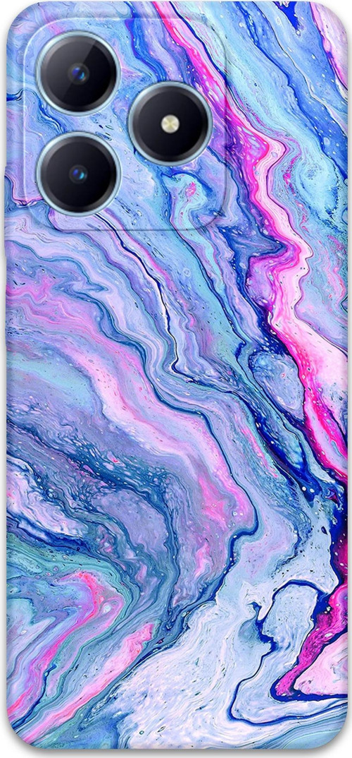 Realme C53 Uyumlu Mermer Desenli Telefon Kılıfı + Ekran Koruyucu - 5816