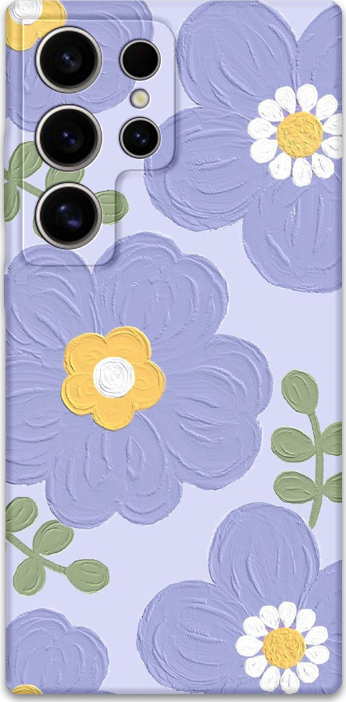 Galaxy S24 Ultra Uyumlu Çiçek Desenli Telefon Kılıfı + Ekran Koruyucu - 5799