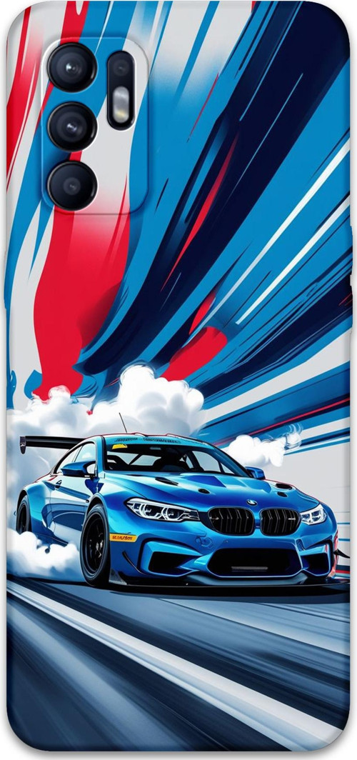 Oppo Reno 6 Uyumlu Araba Desenli Telefon Kılıfı + Ekran Koruyucu - 5762