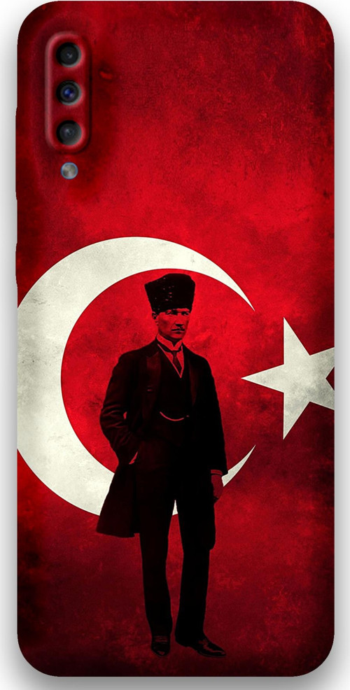 Galaxy A50 Uyumlu Atatürk Desenli Telefon Kılıfı + Ekran Koruyucu - 5849