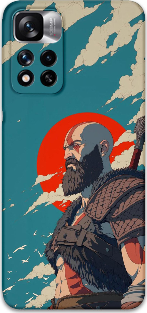 Xiaomi Redmi Note 11 Pro Plus 5G Uyumlu Kratos Desenli Telefon Kılıfı + Ekran Koruyucu - 5824