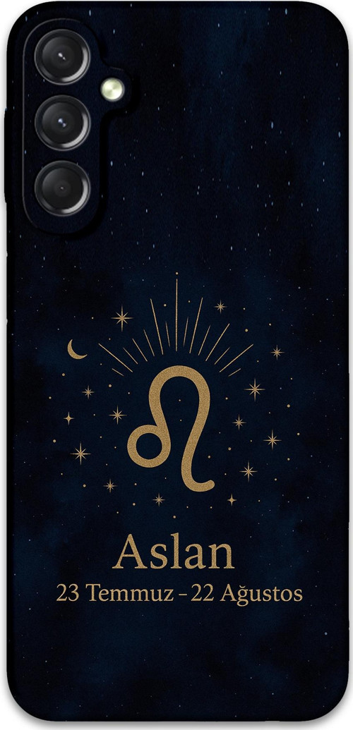 Galaxy A35 Uyumlu Aslan Burcu Desenli Telefon Kılıfı + Ekran Koruyucu - 5772