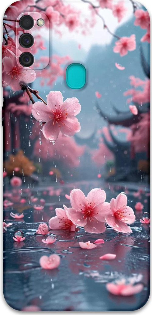 Galaxy M21 Uyumlu Mermer Desenli Telefon Kılıfı + Ekran Koruyucu - 5819