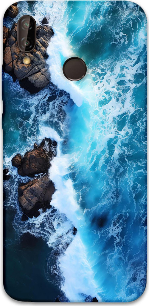 Huawei P20 Lite Uyumlu Mermer Desenli Telefon Kılıfı + Ekran Koruyucu - 5810