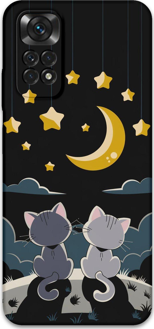 Xiaomi Redmi Note 11S Uyumlu Kedi Desenli Telefon Kılıfı + Ekran Koruyucu - 5809