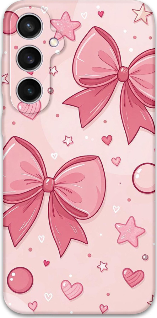 Galaxy S23 Plus Uyumlu Kurdele Desenli Telefon Kılıfı + Ekran Koruyucu - 5803
