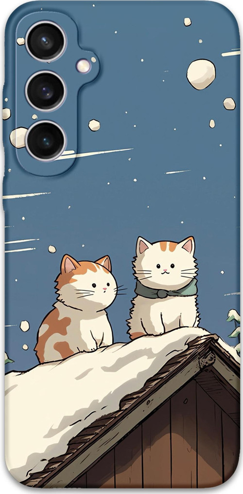 Galaxy S23 Plus Uyumlu Kedi Desenli Telefon Kılıfı + Ekran Koruyucu - 5780