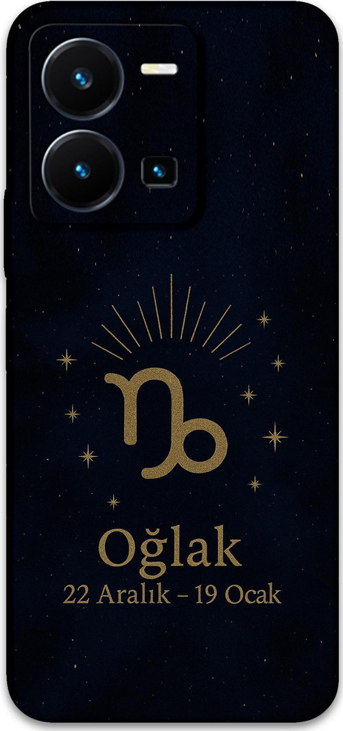 Vivo Y22S Uyumlu Oğlak Burcu Desenli Telefon Kılıfı + Ekran Koruyucu - 5777