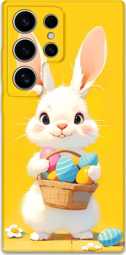 Galaxy S23 Ultra Uyumlu Tavşan Desenli Telefon Kılıfı + Ekran Koruyucu - 5806