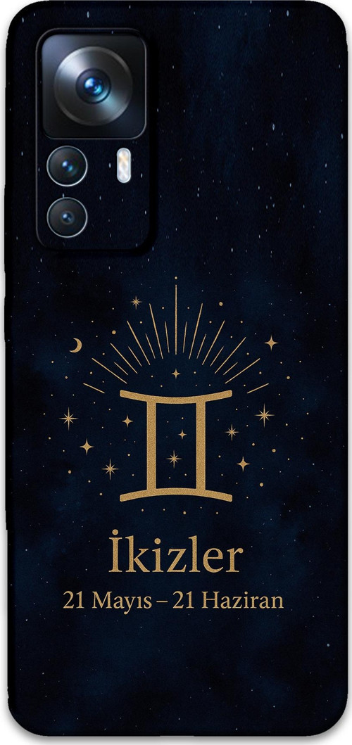 Xiaomi Mi 12T Uyumlu İkizler Burcu Desenli Telefon Kılıfı + Ekran Koruyucu - 5770