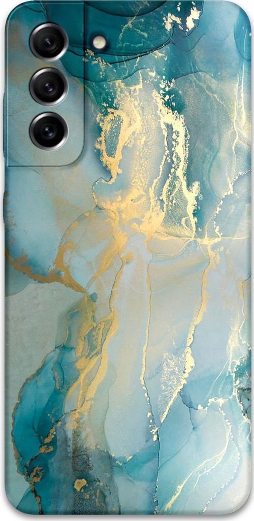 Galaxy S22 Plus Uyumlu Mermer Desenli Telefon Kılıfı + Ekran Koruyucu - 5814