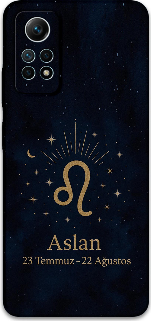Xiaomi Redmi Note 12 Pro 4G Uyumlu Aslan Burcu Desenli Telefon Kılıfı + Ekran Koruyucu - 5772