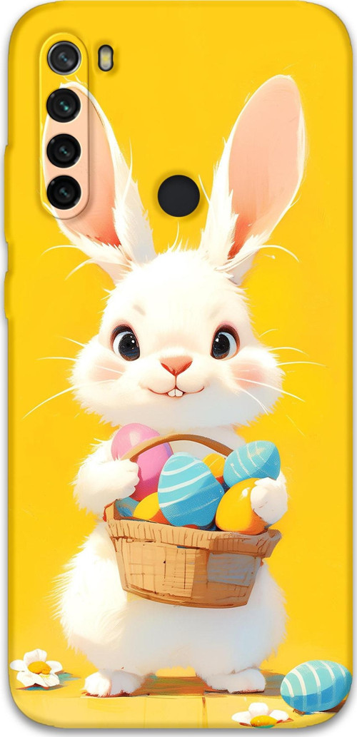 Xiaomi Redmi Note 8 Uyumlu Tavşan Desenli Telefon Kılıfı + Ekran Koruyucu - 5806