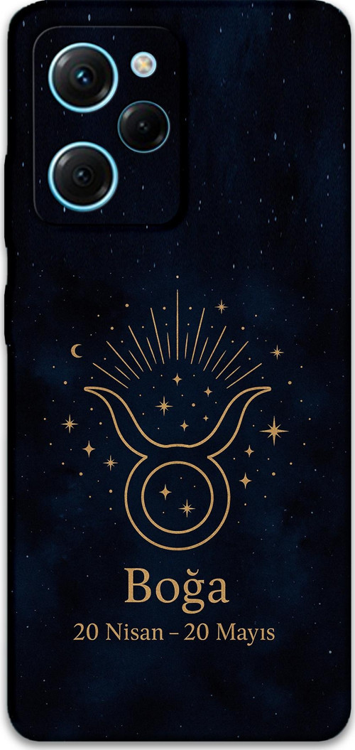 Poco X5 Pro Uyumlu Boğa Burcu Desenli Telefon Kılıfı + Ekran Koruyucu - 5769